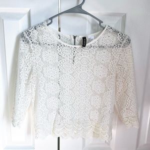 EUC white lace crop top